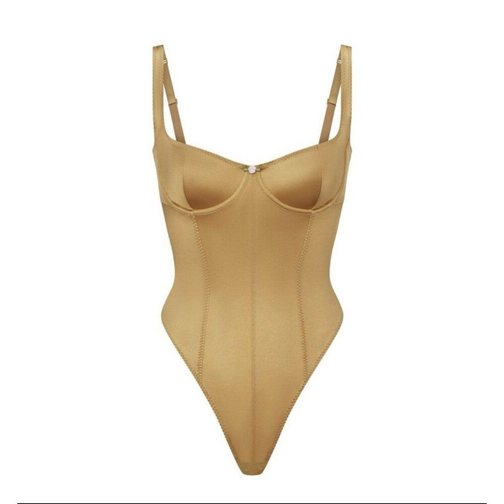 Skims STRETCH SATIN BODYSUIT Pyrite